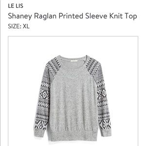 Printed Sleeve Knit Top